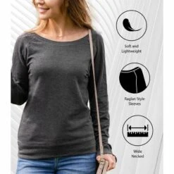 Women's - Disney - Christmas - Up To Snow Good Lightweight French Terry Wide Neck Long Sleeve Graphic Shirt -Disney Sales Store GUEST 012b2459 70e4 44d7 b8c0 7ae11d3f552f 1