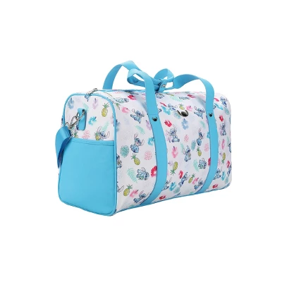 Disney Stitch Tropical Watercolor Print White 18" Duffle Bag 2 Disney Stitch Tropical Watercolor Print White 18" Duffle Bag - Image 2