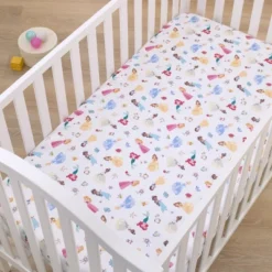NoJo Disney Princess Pink, Blue, Yellow, And White Super Soft Nursery Fitted Mini Crib Sheet -Disney Sales Store GUEST 0208a439 f339 4443 9ec2 a1fc08cb241c