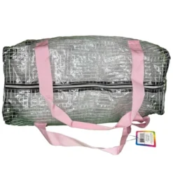 Disney Girls Clear Checkered PVC Duffel Bag With Glitter Trim, Handles And 300D Black Polyester Bottom, Carry-On Overnight Travel Kids Backpack -Disney Sales Store GUEST 05c13c59 80c6 4133 a412 78533ce53c64