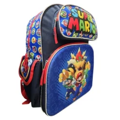 Disney Super Mario 3D Modelled 16 Inch School Backpack Blue For Kids