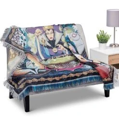 Disney-Pixar Villains, "Vile Villains" Woven Tapestry Throw Blanket, 48" X 60", Multi Color, 1 Count