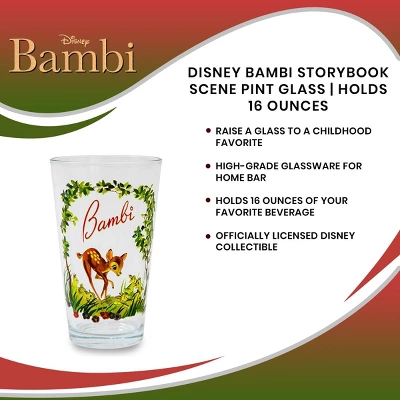 Silver Buffalo Disney Bambi Storybook Scene Pint Glass | Holds 16 Ounces 6 Silver Buffalo Disney Bambi Storybook Scene Pint Glass | Holds 16 Ounces - Image 6