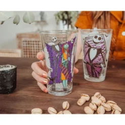 Silver Buffalo Disney Nightmare Before Christmas Jack & Sally 16-Ounce Pint Glasses | Set Of 4 -Disney Sales Store GUEST 09e73ca2 7a83 4d35 9484 954e4ace8293