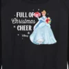 Women's - Disney - Full Of Christmas Cheer Cinderella Lightweight French Terry Wide Neck Long Sleeve Graphic Shirt