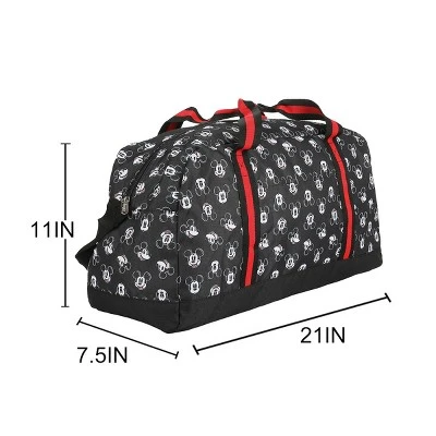 Disney Mickey Mouse Faces All-Over Print Black 21” Packable Duffel 3 Disney Mickey Mouse Faces All-Over Print Black 21” Packable Duffel - Image 3