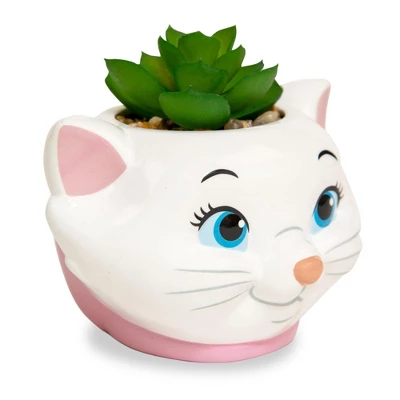 Silver Buffalo Disney The Aristocats Marie 4-Inch Mini Planter With Artificial Succulent 1 Silver Buffalo Disney The Aristocats Marie 4-Inch Mini Planter With Artificial Succulent