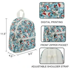 Disney Stitch Santa Stitch All-Over Print White Faux Leather 10.6" Mini Backpack -Disney Sales Store GUEST 0c5e5a2c 8076 48c1 a2cf 3497c82bca10