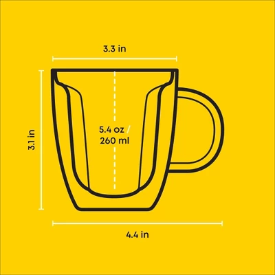 JoyJolt Disney Mickey Mouse 3D Espresso Cups - Set Of 2 Double Wall Glass Coffee Cups - 5.4 Oz 8 JoyJolt Disney Mickey Mouse 3D Espresso Cups - Set Of 2 Double Wall Glass Coffee Cups - 5.4 Oz - Image 8