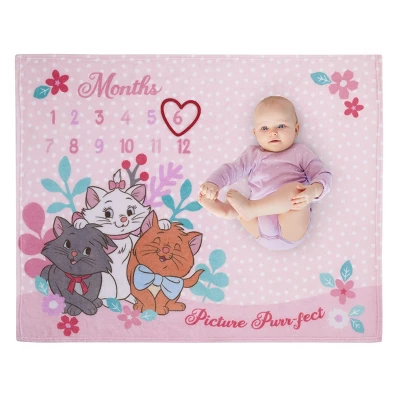 NoJo Disney Aristocats Pink Picture Purr-fect Super Soft Photo Op Milestone Baby Blanket 1 NoJo Disney Aristocats Pink Picture Purr-fect Super Soft Photo Op Milestone Baby Blanket