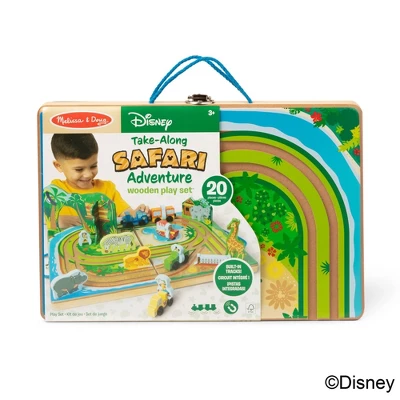 Melissa & Doug Disney Take-Along Safari Adventure Wooden Play Set With Built-In Tracks - 20pc 2 Melissa & Doug Disney Take-Along Safari Adventure Wooden Play Set With Built-In Tracks - 20pc - Image 2