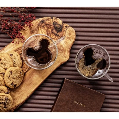 JoyJolt Disney Mickey Mouse 3D Espresso Cups - Set Of 2 Double Wall Glass Coffee Cups - 5.4 Oz 3 JoyJolt Disney Mickey Mouse 3D Espresso Cups - Set Of 2 Double Wall Glass Coffee Cups - 5.4 Oz - Image 3