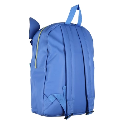 Disney Lilo And Stitch Backpack 3D Ears Tropical Accents 16" Faux Leather Bag Blue 3 Disney Lilo And Stitch Backpack 3D Ears Tropical Accents 16" Faux Leather Bag Blue - Image 3