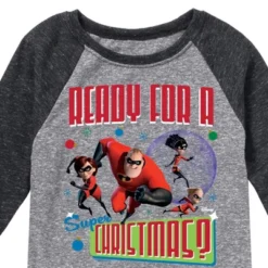 Boys' - Disney - Ready For A Super Christmas Raglan Graphic T-Shirt
