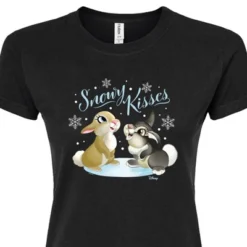 Women's - Disney - Christmas - Snowy Bunny Kisses Fitted Graphic T-Shirt