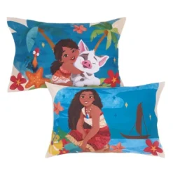 NoJo Disney Moana 2 Ocean Sisters 4 Piece Toddler Bed Set - Comforter, Fitted Bottom Sheet, Flat Top Sheet, Reversible Pillowcase, Aqua, And Orange -Disney Sales Store GUEST 21c6d879 5c86 4482 97a8 ac21b08f186e