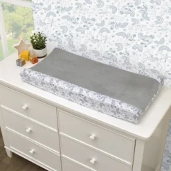 NoJo Disney Mickey And Friends Grey And White Pluto, Goofy, And Rainbows Super Soft Changing Pad Cover