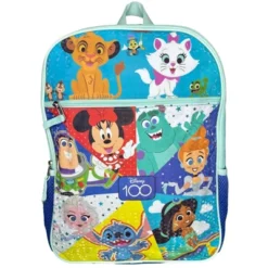 Disney 100 16" Blue School Backpack With Front And Side Pockets -Disney Sales Store GUEST 290fa5bd d55b 4b47 9009 3abf4e619e3a