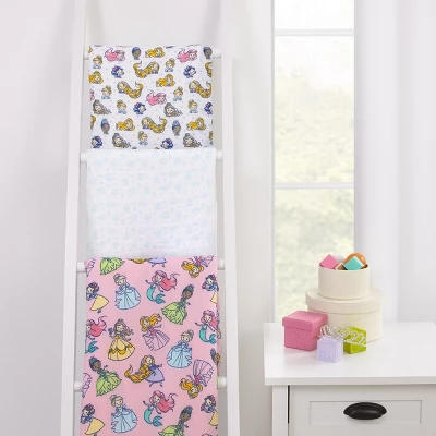 NoJo Disney Princesses Pink, Aqua, Lavender, Green, And White 3 Piece Muslin Swaddle Baby Blanket Set 7 NoJo Disney Princesses Pink, Aqua, Lavender, Green, And White 3 Piece Muslin Swaddle Baby Blanket Set - Image 7