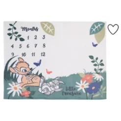 Disney Bambi White And Green Little Treasure Super Soft Photo Op Milestone Baby Blanket -Disney Sales Store GUEST 2d082f02 7590 460b a902 df60670b0d65