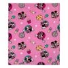 NoJo Disney Minnie Mouse Let's Party Pink, Lavender, And Yellow Balloons, Ice-cream Cones, Cupcakes, And Confetti Super Soft Toddler Blanket