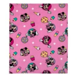 NoJo Disney Minnie Mouse Let's Party Pink, Lavender, And Yellow Balloons, Ice-cream Cones, Cupcakes, And Confetti Super Soft Toddler Blanket