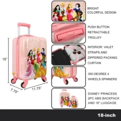Disney Princess Character Art 2-Pack Backpack And 18" Luggage Set -Disney Sales Store GUEST 323a6d1f 1204 4258 85d5 28e12b0a6ea4