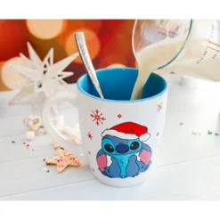 Silver Buffalo Disney Lilo & Stitch Santa Hat Jumbo Curved Ceramic Latte Mug | Holds 25 Ounces -Disney Sales Store GUEST 348772df 995e 4866 8eed 94585c3c02f4