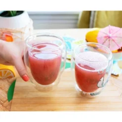 Silver Buffalo Disney Lilo And Stitch "Ohana Means Family" Floral Stemless Glasses | Set Of 2 -Disney Sales Store GUEST 369454aa 7340 4b22 b0ba 8da0e2ada85e