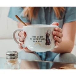 Silver Buffalo Disney Pixar Ratatouille "Anyone Can Cook" Ceramic Soup Mug With Lid | 24 Ounces -Disney Sales Store GUEST 3765209c e455 40db 84f9 4377eabb888d