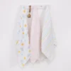 NoJo Disney Winnie The Pooh Yellow, Aqua, And White 3 Piece Muslin Swaddle Baby Blanket Set