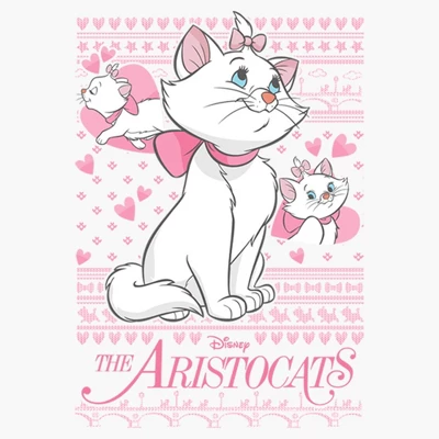 Disney Women's Aristocats Marie Ugly Christmas Sweater Print T-Shirt 1 Disney Women's Aristocats Marie Ugly Christmas Sweater Print T-Shirt
