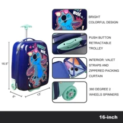 Disney Stitch Vacay Mode Youth 18" 2-Wheeled Hardside Carry-On Suitcase Luggage -Disney Sales Store GUEST 3e866103 2c59 4e1b bc38 76d7149a81fb