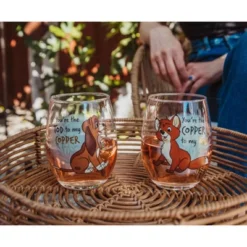 Silver Buffalo Disney The Fox And The Hound 20-Ounce Teardrop Stemless Wine Glass | Set Of 2 -Disney Sales Store GUEST 435b7c10 a7b5 4b0e 8d1b c596da609b31