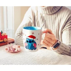 Silver Buffalo Disney Lilo & Stitch Santa Hat Jumbo Curved Ceramic Latte Mug | Holds 25 Ounces -Disney Sales Store GUEST 43a9a983 dfb0 4db1 9103 d3a430dec901