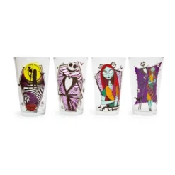 Silver Buffalo Disney Nightmare Before Christmas Jack & Sally 16-Ounce Pint Glasses | Set Of 4 -Disney Sales Store GUEST 44cfadb8 e62b 4287 a96d b5225f010f3a