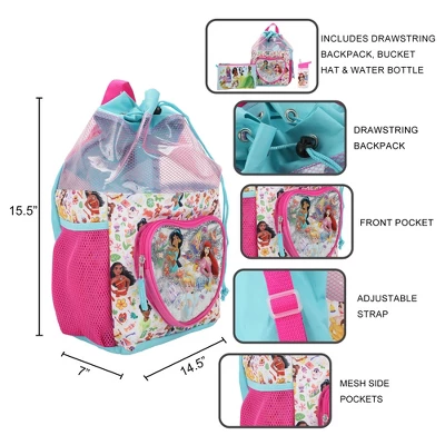 Disney Princess 3-Piece Youth Beach Backpack Set With Water Bottle 6 Disney Princess 3-Piece Youth Beach Backpack Set With Water Bottle - Image 6