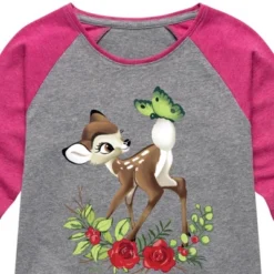 Girls' - Disney - Christmas Botanical Butterfly Shirt Tail Raglan Graphic T-shirt