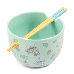 Silver Buffalo Disney Lilo & Stitch Hawaiian Icons 20-Ounce Ramen Bowl And Chopstick Set