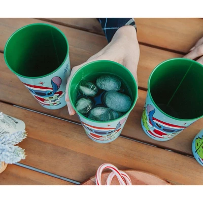 Silver Buffalo Disney Lilo & Stitch Santa Stitch 4-Piece Plastic Cup Set | Each Holds 22 Ounces 5 Silver Buffalo Disney Lilo & Stitch Santa Stitch 4-Piece Plastic Cup Set | Each Holds 22 Ounces - Image 5