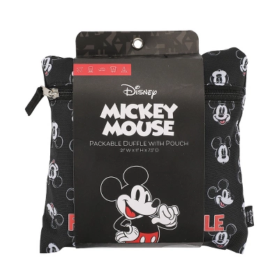 Disney Mickey Mouse Faces All-Over Print Black 21” Packable Duffel 5 Disney Mickey Mouse Faces All-Over Print Black 21” Packable Duffel - Image 5