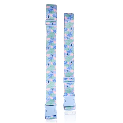 Disney Stitch 2-Piece Luggage Strap Set - Light Tropical Design 1 Disney Stitch 2-Piece Luggage Strap Set - Light Tropical Design