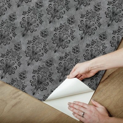 Disney Haunted Mansion Kids' Peel And Stick Wallpaper Gray 1 Disney Haunted Mansion Kids' Peel And Stick Wallpaper Gray