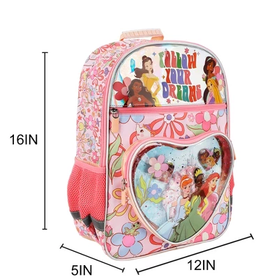 Disney Princesses Follow Your Dreams 5-Piece 16" Backpack & Hair Care Value Set 1 Disney Princesses Follow Your Dreams 5-Piece 16" Backpack & Hair Care Value Set