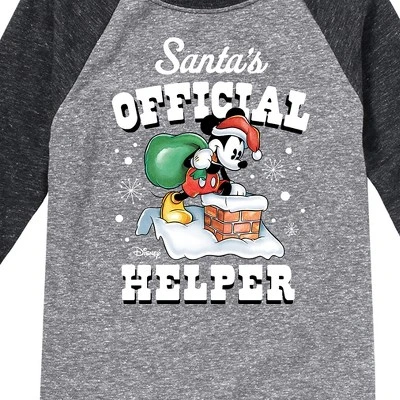 Boys' - Disney - Mickey Mouse Santas Official Helper Christmas Raglan Graphic T-Shirt 1 Boys' - Disney - Mickey Mouse Santas Official Helper Christmas Raglan Graphic T-Shirt