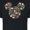 Women's - Disney - Mickey Silhouette Christmas Cropped Graphic T-Shirt