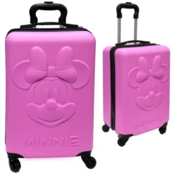 Disney Minnie Molded 18 Hard Sided Carry On Luggage W/4 Spinner Wheels