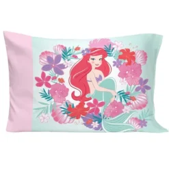 NoJo Disney Ariel Sea Garden 4 Piece Toddler Bed Set - Comforter, Fitted Sheet, Flat Top Sheet, Reversible Standard Size Pillowcase, Pink And Aqua -Disney Sales Store GUEST 5849ae4e a8a4 4138 9d0e 2ff123638715