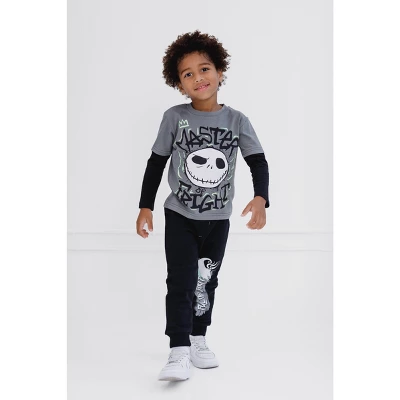 Disney Raglan T-Shirt French Terry Pants Outfit Set Little Kid To Big Kid 4 Disney Raglan T-Shirt French Terry Pants Outfit Set Little Kid To Big Kid - Image 4