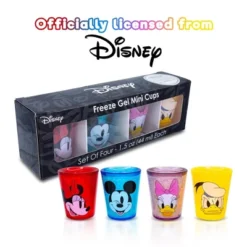 Silver Buffalo Disney Mickey Mouse And Friends Faces 1.5-Ounce Freeze Gel Mini Cups | Set Of 4